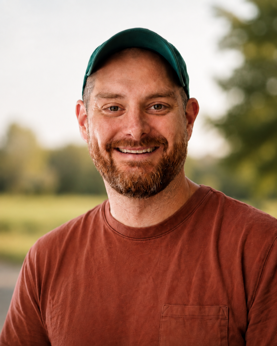Christopher Clark, smiling outdoors.